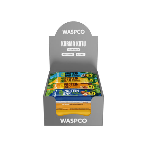 Wasp Yüksek Protein Bar 50g Karma Kutu 12 Adet (4 Çeşit)