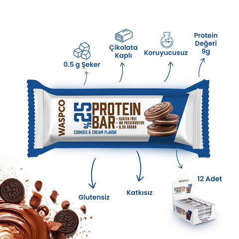 Bisküvi Aromalı Protein Bar 35g x 12 Adet
