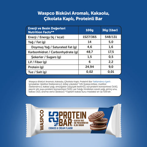 Bisküvi Aromalı Protein Bar 35g x 12 Adet