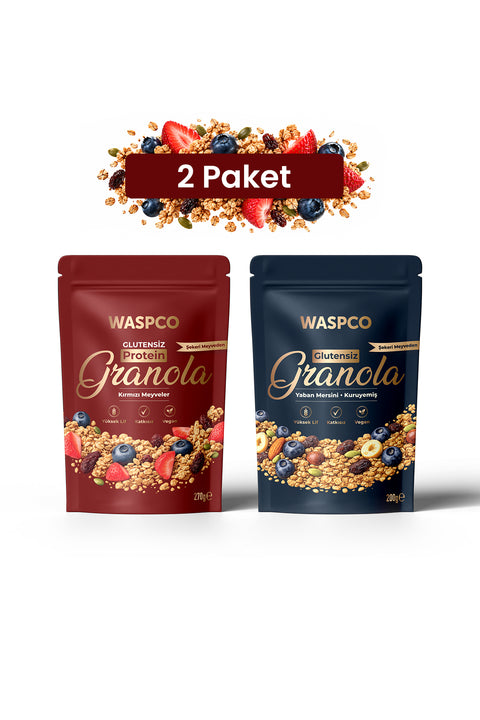 Granola - Kırmızı Meyveler 270 g + Yaban Mersini & Kuruyemiş 200 g