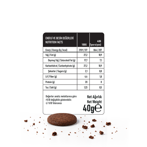 Proteinli Kakaolu Kurabiye 40g