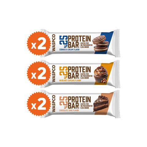 Bitter Çikolata Kaplı Protein Bar Karma Kutu 36g x 6 Adet (3 Çeşit)