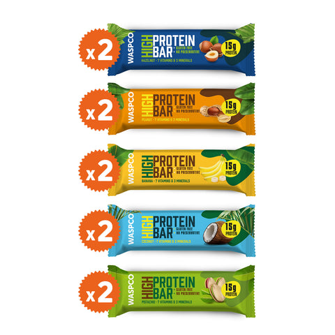 Yüksek Protein Bar Karma Paket 50g x 10 Adet (5 Çeşit)