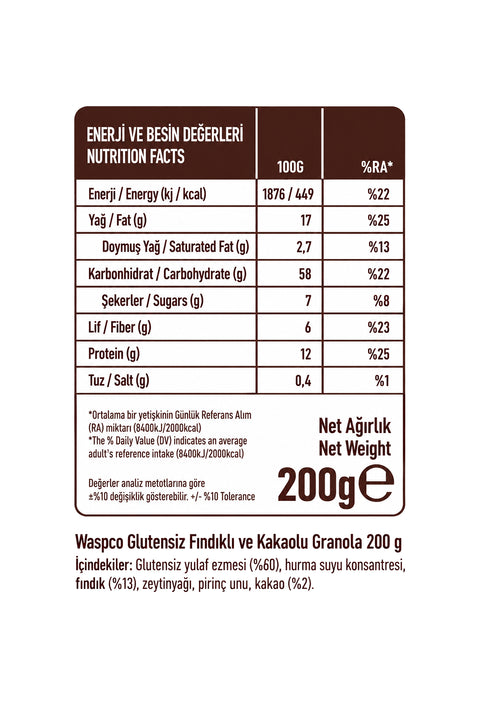 Granola - Fındık & Kakao 200 g x 3